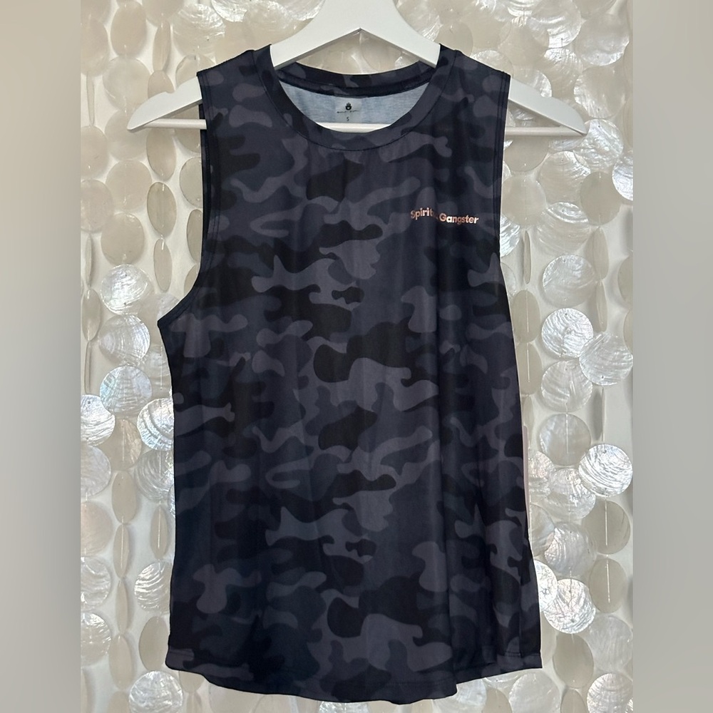 Spiritual Gangster Camo Muscle Tank 🖤 Vintage Black Camo Women’s Small NWT